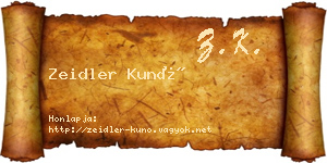 Zeidler Kunó névjegykártya